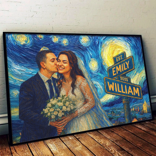 カスタム写真横型ポスター｜記念日・結婚祝いオリジナルギフト 夫婦・2 人向け