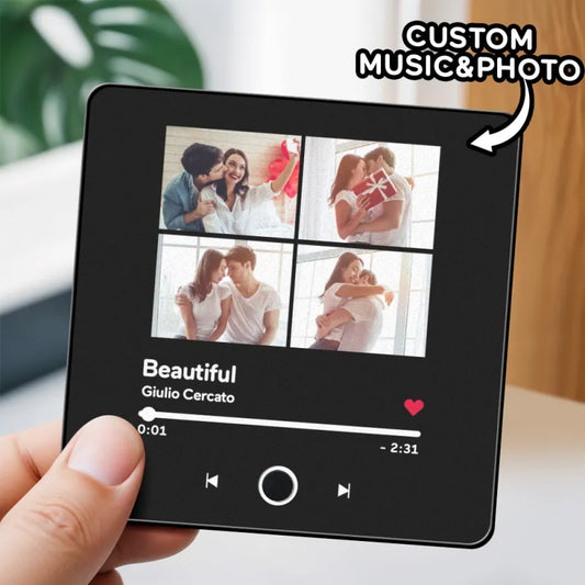 写真と音楽がカスタムできる冷蔵庫マグネット-G丨再生・音量調整可能