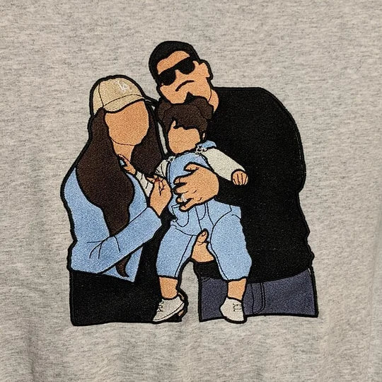 お父さんへのプレゼント：写真入りカスタム刺繍スウェット