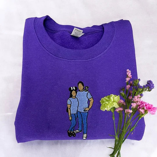 お父さんへのプレゼント：写真入りカスタム刺繍スウェット