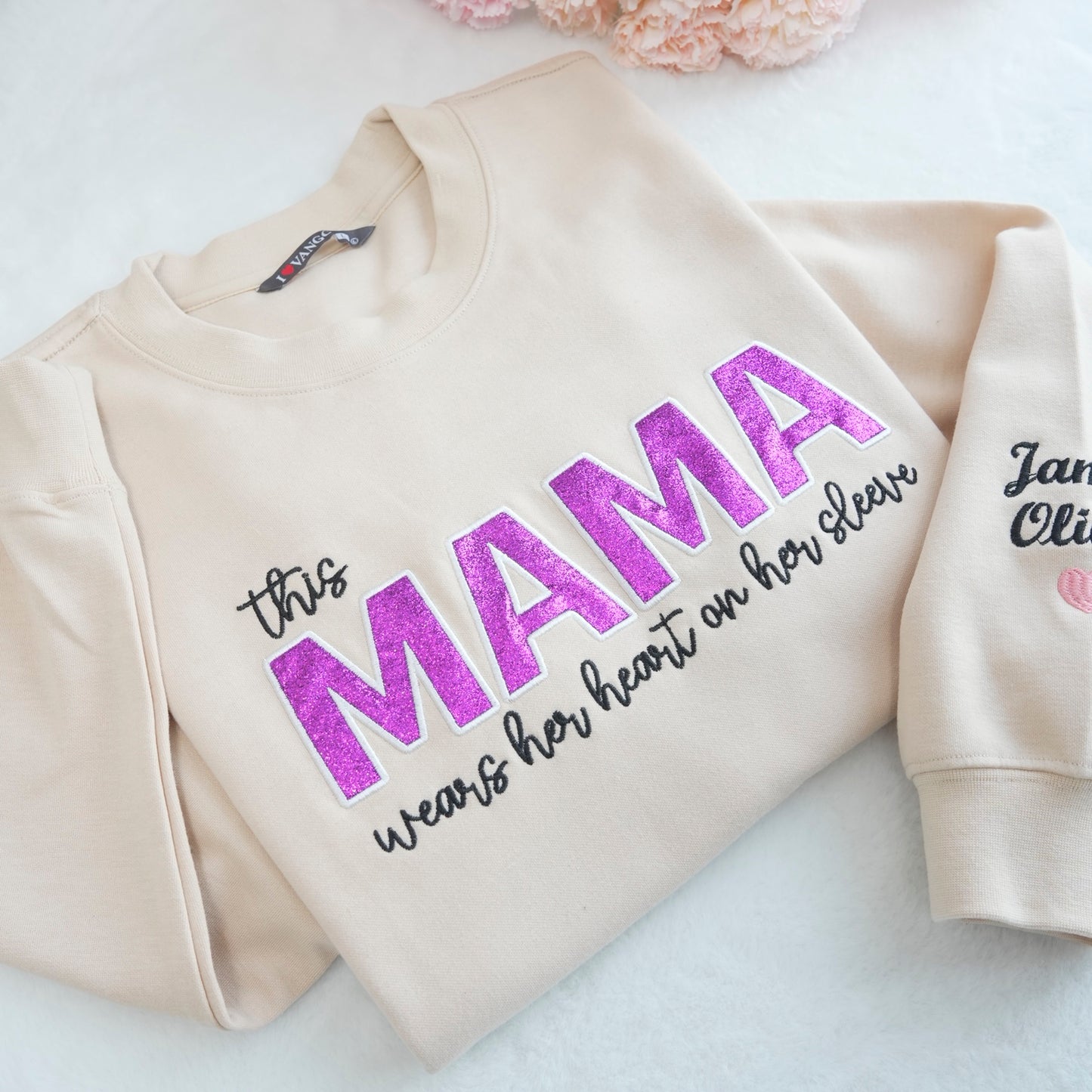 💘 ママへの最高の贈り物💘 キラキラネーム刺繍Tシャツ/スウェット/パーカー