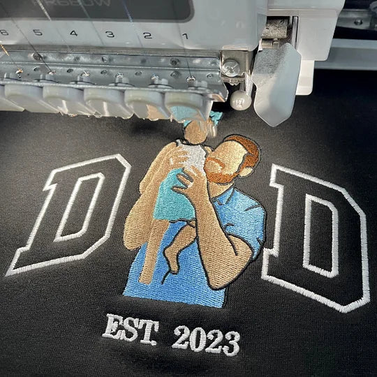 お父さん、パパのためのカスタム写真刺繍スウェットシャツとTシャツ