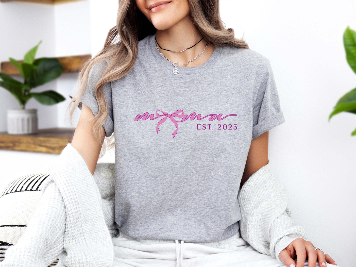 母の日限定｜カスタムピンクリボン「Mom Est. 2025」Tシャツ/スウェット/パーカー
