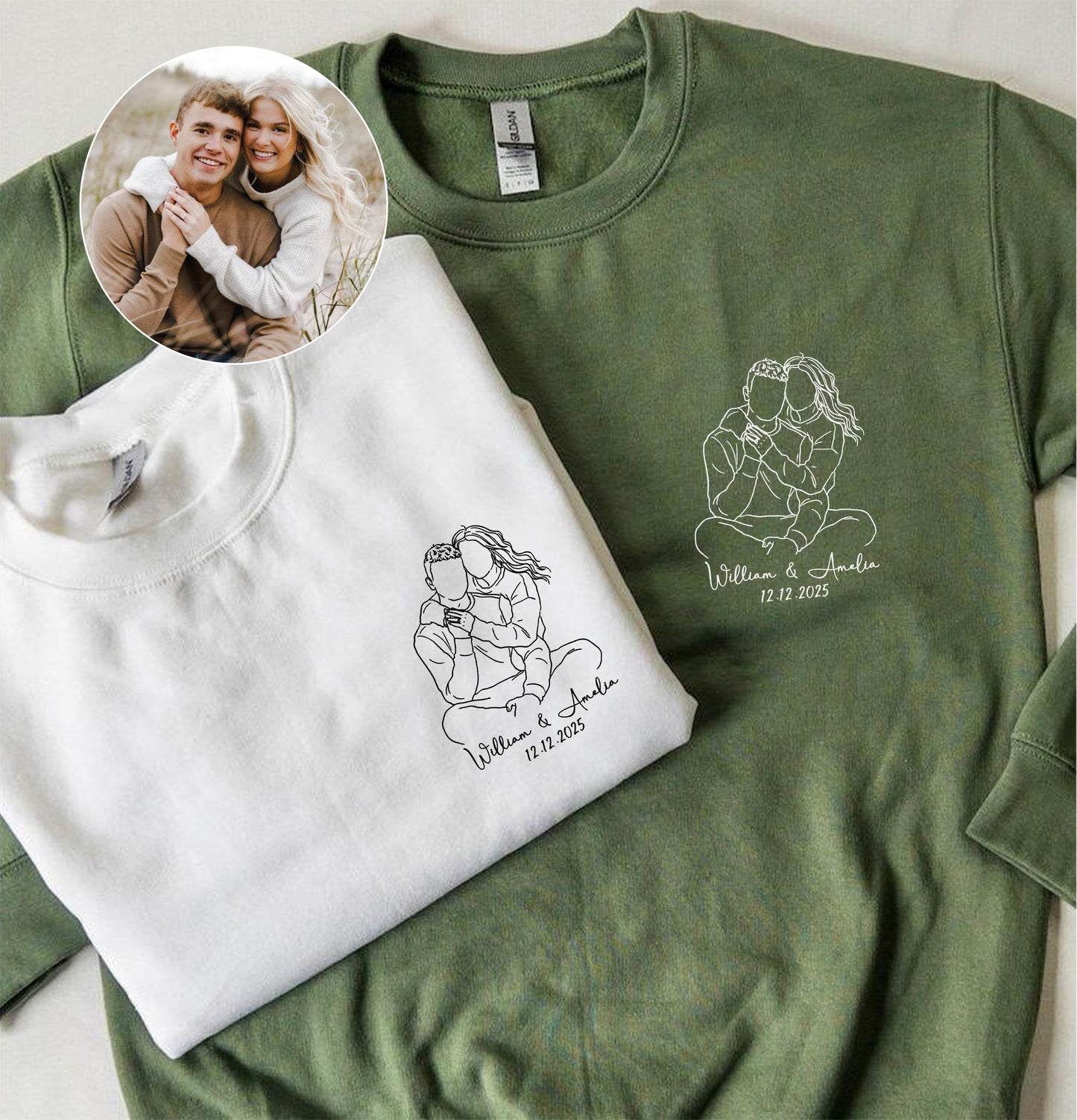Gift for love Custom embroidered sweatshirt hoodie