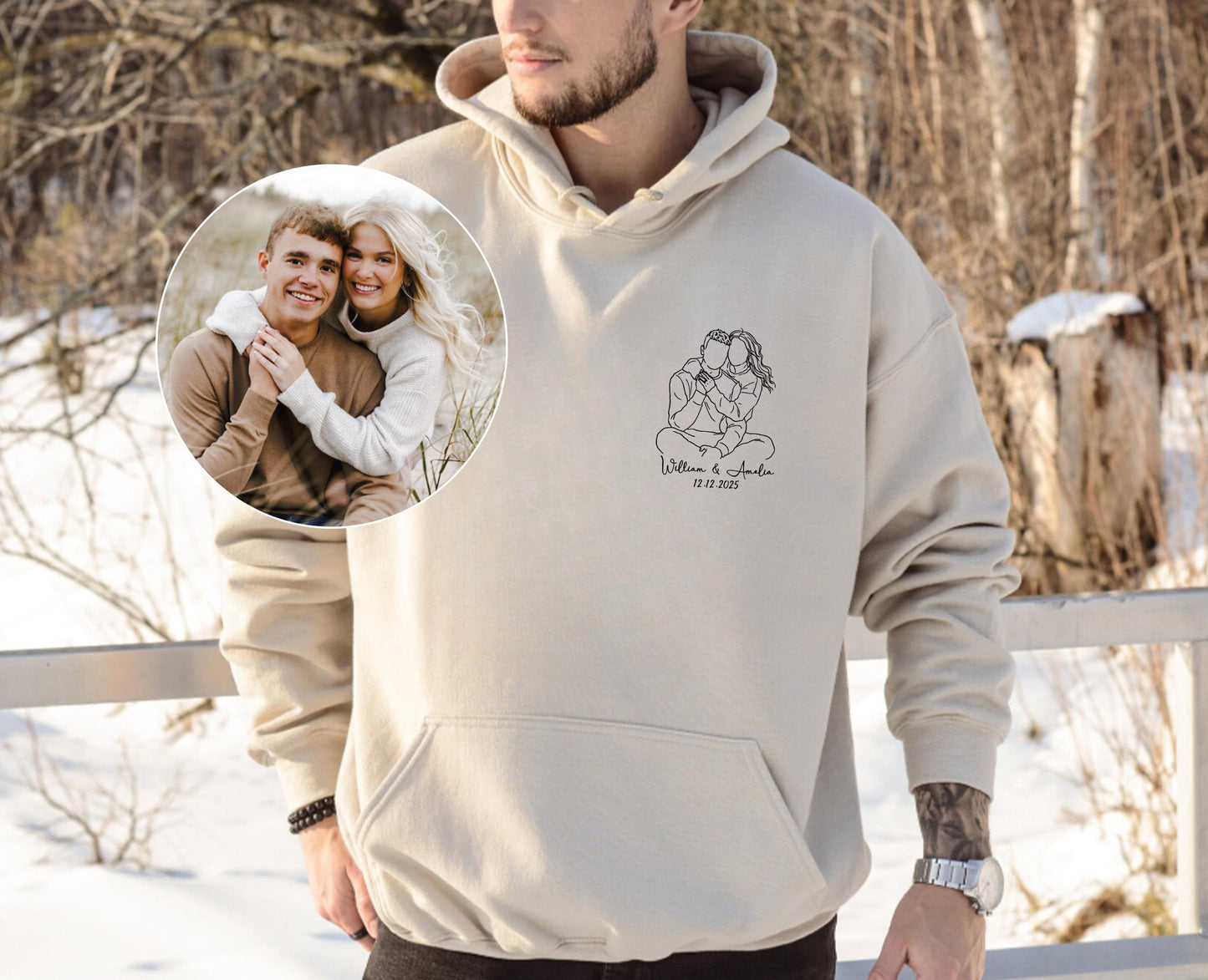 Gift for love Custom embroidered sweatshirt hoodie