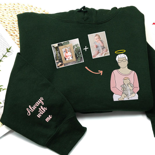 故人との再会 写真刺繍記念ウェア｜愛しい人の温もりを身に着けて（T シャツ / スウェット / パーカー）