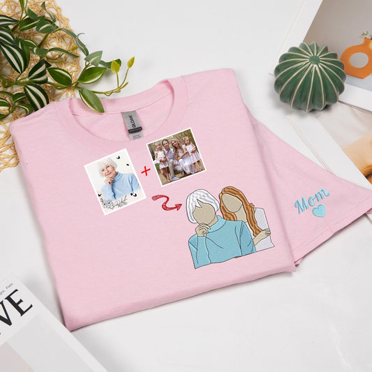 故人との再会 写真刺繍記念ウェア｜愛しい人の温もりを身に着けて（T シャツ / スウェット / パーカー）
