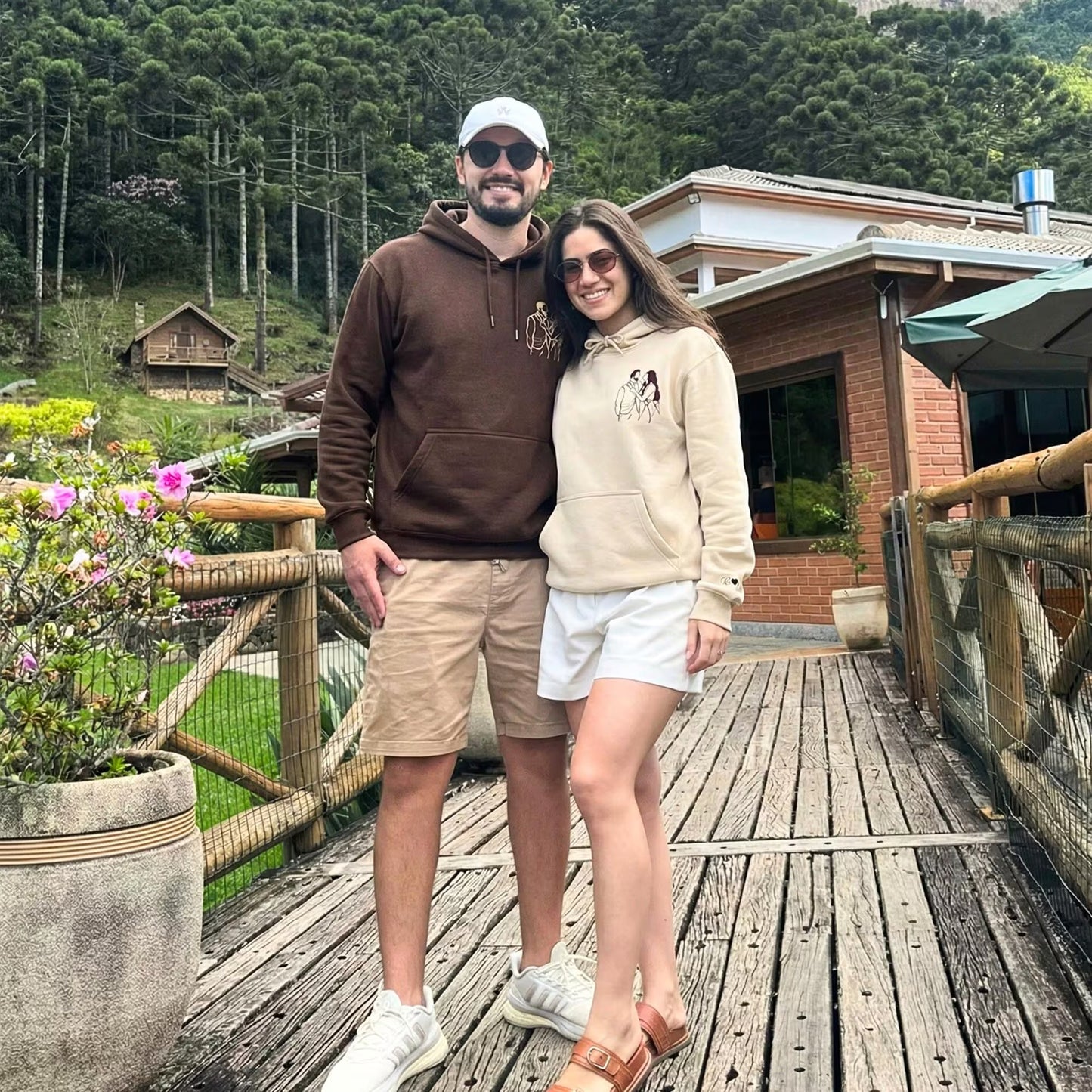 Personalized embroidered outline photo sweatshirt