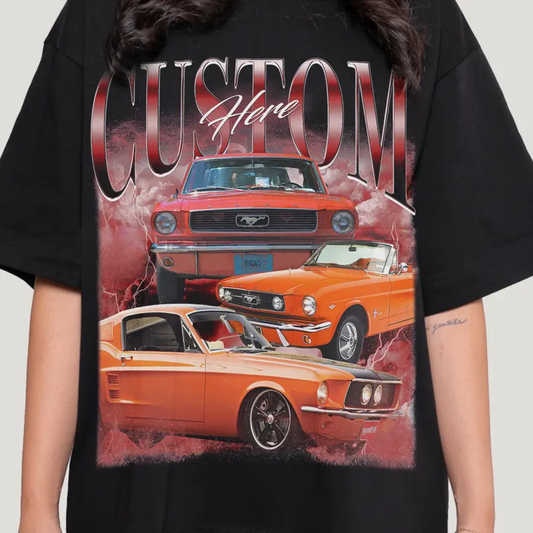 🚗Car Lover🚗パーソナライズされた車の写真のレトロなトレンディなTシャツ