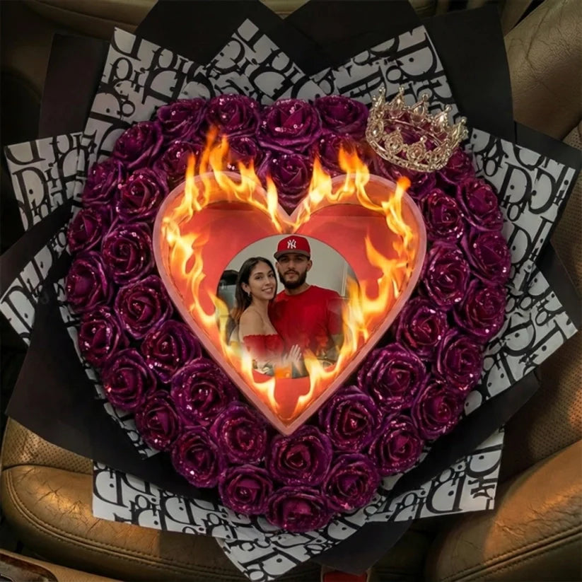 永遠に輝くスパンコールローズ - 燃えるバージョン-✈️24時間以内に配達