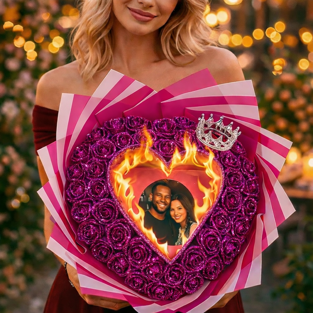 永遠に輝くスパンコールローズ - 燃えるバージョン-✈️24時間以内に配達