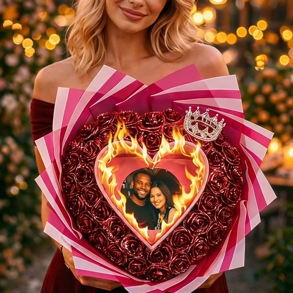 永遠に輝くスパンコールローズ - 燃えるバージョン-✈️24時間以内に配達